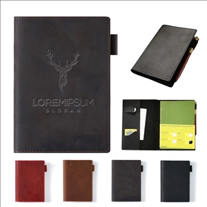 Leather Refillable Travel Notebook W/ Pen Holder Card Slot